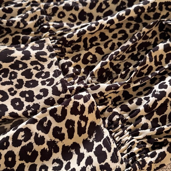 SOMETHING NAVY Brown Leopard Print Swim Coverup Robe Kimono Wrap - Picture 9 of 14